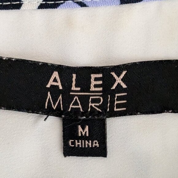 Alex Marie Blue and White Striped Midi Dress - Picture 3 of 4